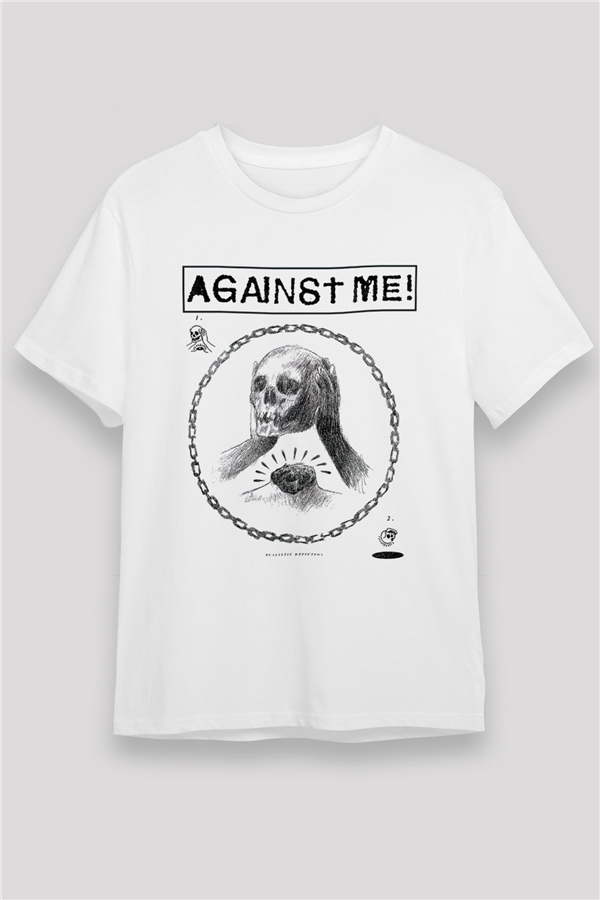 Against Me White Unisex  T-Shirt - Tees - Shirts