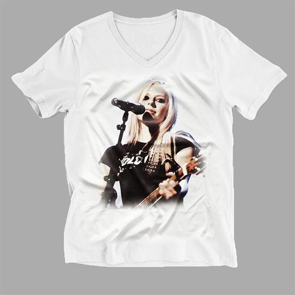 Avril Lavigne V-Neck T-Shirt DCO14