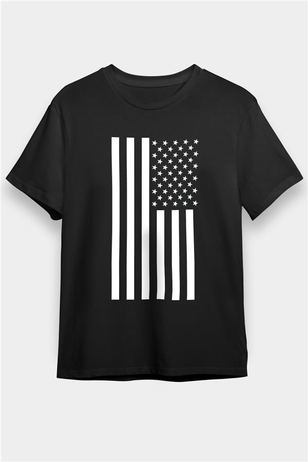 ABD Siyah Unisex Tişört T-Shirt - TişörtFabrikası