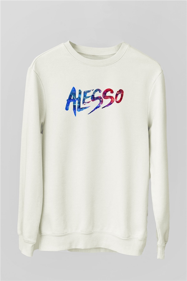 Alesso Beyaz Unisex Sweatshirt