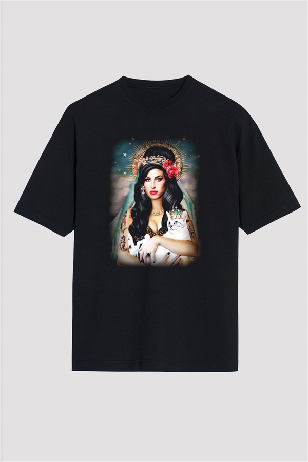 Amy Winehouse Siyah Unisex Oversize Tişört T-Shirt