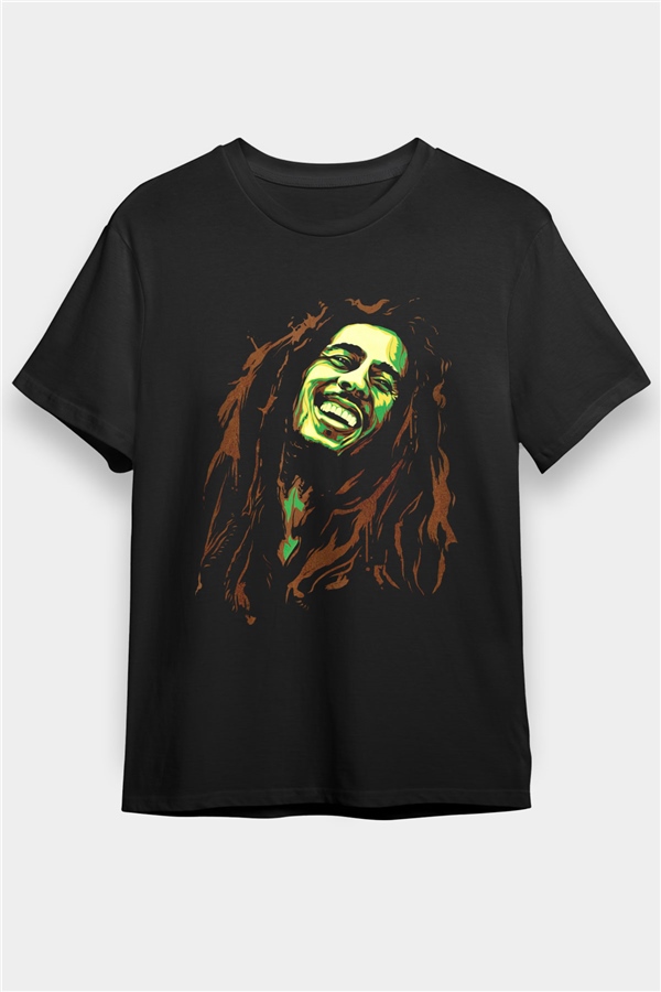 Bob Marley Black Unisex  T-Shirt - Tees - Shirts - TisortFabrikasi
