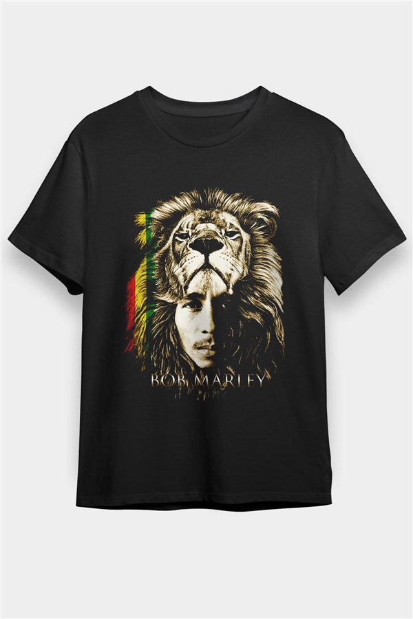 Bob Marley Black Unisex  T-Shirt - Tees - Shirts - TisortFabrikasi