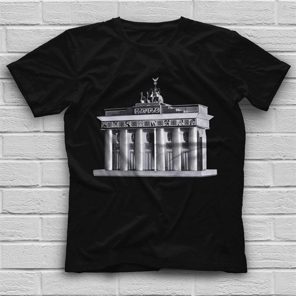 Bradenburg Kapısı Siyah Unisex Tişört T-Shirt - TişörtFabrikası