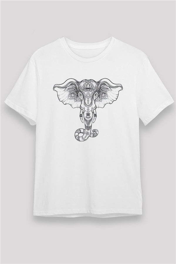 Elephant White Unisex  T-Shirt