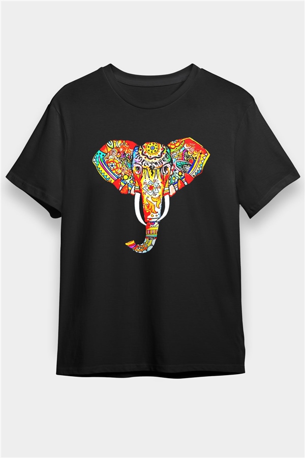 Elephant Black Unisex  T-Shirt