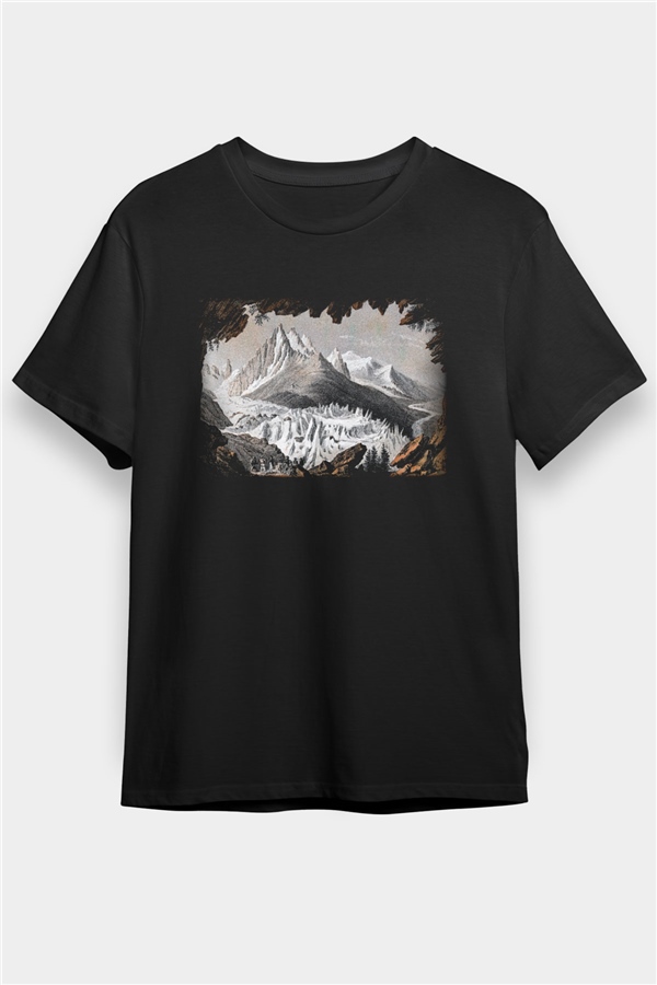 Mont Blanc Black Unisex  T-Shirt