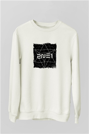 2NE1 Baskılı Unisex Beyaz Sweatshirt