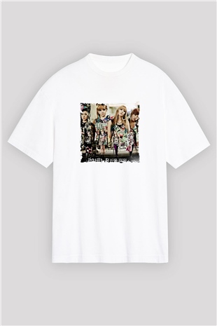2NE1 Baskılı Unisex Beyaz Tişört