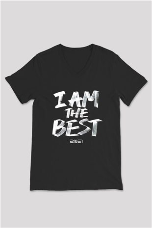 2NE1 K-Pop Siyah Unisex V Yaka Tişört T-Shirt