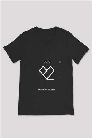 2PM K-Pop Siyah Unisex V Yaka Tişört T-Shirt