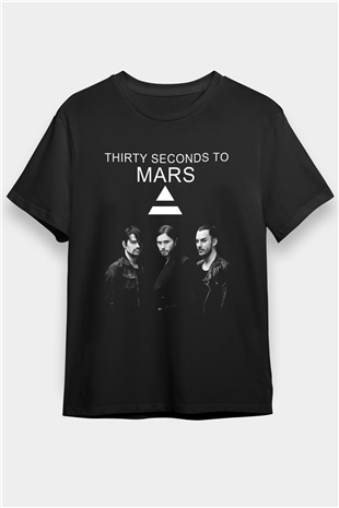 30 Seconds To Mars Grubu Siyah Unisex Tişört T-Shirt - TişörtFabrikası