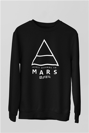 30 Seconds To Mars Siyah Unisex Sweatshirt