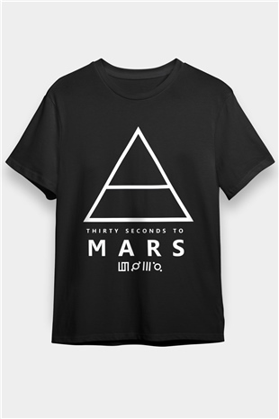 30 Seconds To Mars Siyah Unisex Tişört T-Shirt - TişörtFabrikası