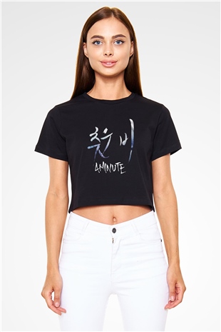 4Minute K-Pop Siyah Crop Top Tişört