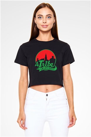 A Tribe Called Quest Siyah Crop Top Tişört
