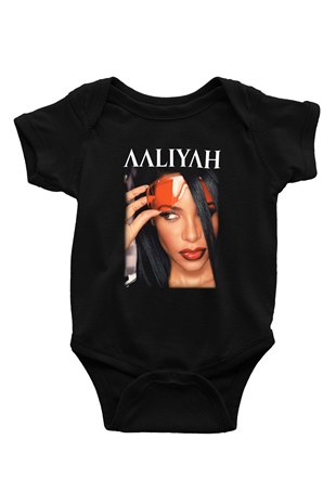 Aaliyah Baskılı Siyah Bebek Body - Zıbın