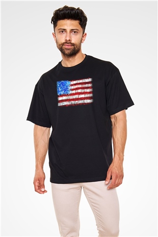 ABD Siyah Unisex Oversize Tişört T-Shirt