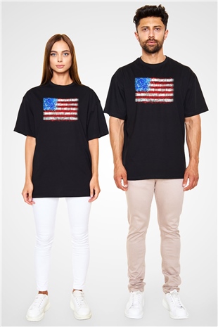 ABD Siyah Unisex Oversize Tişört T-Shirt