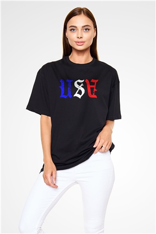 ABD Siyah Unisex Tişört T-Shirt - TişörtFabrikası