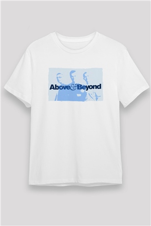Above and Beyond Beyaz Unisex Tişört T-Shirt - TişörtFabrikası