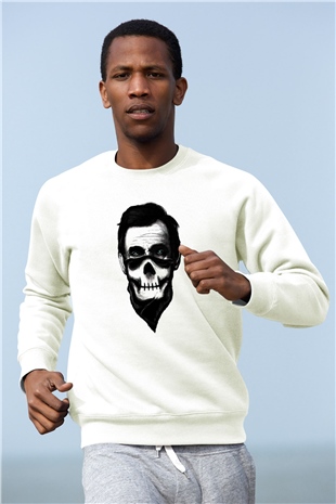 Abraham Lincoln Beyaz Unisex Sweatshirt
