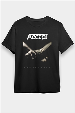 Accept Siyah Unisex Tişört T-Shirt - TişörtFabrikası