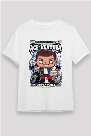 Ace Ventura Baskılı Unisex Beyaz Tişört