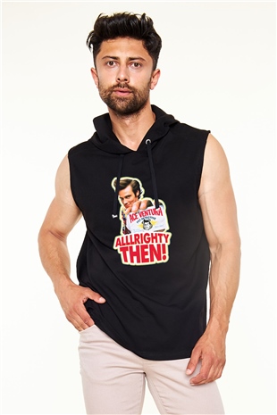Ace Ventura Siyah Unisex Kapüşonlu Kolsuz Tişört