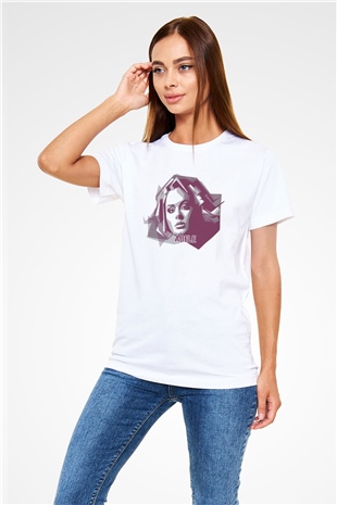 Adele Beyaz Unisex Tişört T-Shirt - TişörtFabrikası