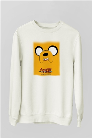 Adventure Time Beyaz Unisex Sweatshirt