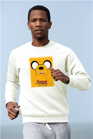 Adventure Time Beyaz Unisex Sweatshirt