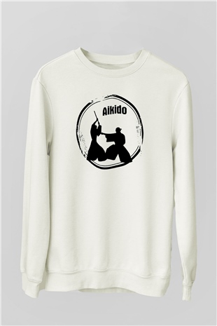 Aikido Beyaz Unisex Sweatshirt