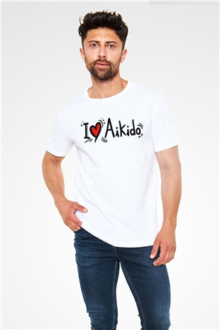 Aikido Beyaz Unisex Tişört T-Shirt - TişörtFabrikası