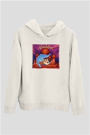 Aladdin Beyaz Unisex Hoodie