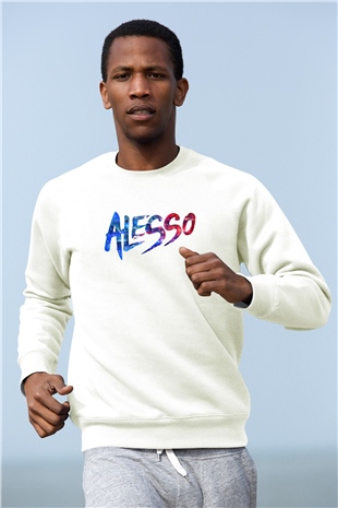 Alesso Beyaz Unisex Sweatshirt
