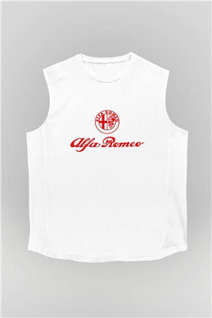 Alfa Romeo Beyaz Unisex Kolsuz Tişört