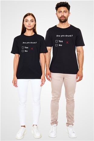 Alkol Siyah Unisex Tişört T-Shirt - TişörtFabrikası