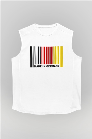Almanya Beyaz Unisex Kolsuz Tişört
