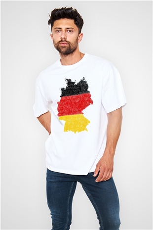 Almanya Beyaz Unisex Tişört T-Shirt - TişörtFabrikası