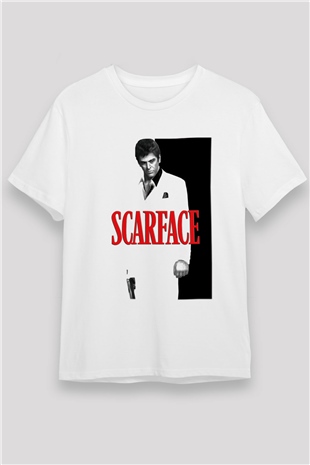 Alpacino Scarface Beyaz Unisex Tişört T-Shirt - TişörtFabrikası