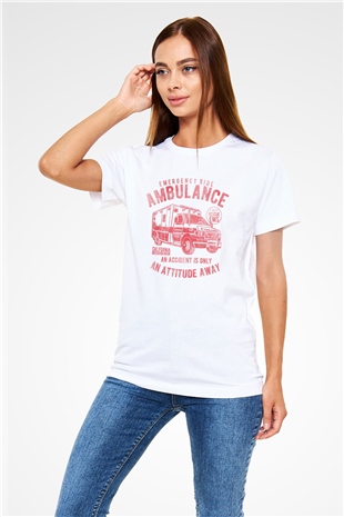 Ambulans şoförü Beyaz Unisex Tişört T-Shirt - TişörtFabrikası