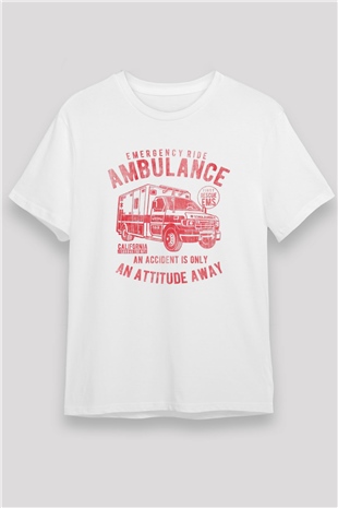 Ambulans şoförü Beyaz Unisex Tişört T-Shirt - TişörtFabrikası