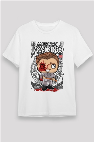 American Psyco Patrick Baskılı Unisex Beyaz Tişört