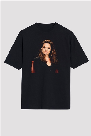 Angelina Jolie Siyah Unisex Tişört T-Shirt - TişörtFabrikası