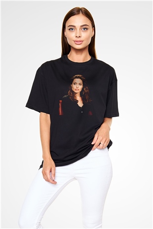 Angelina Jolie Siyah Unisex Tişört T-Shirt - TişörtFabrikası