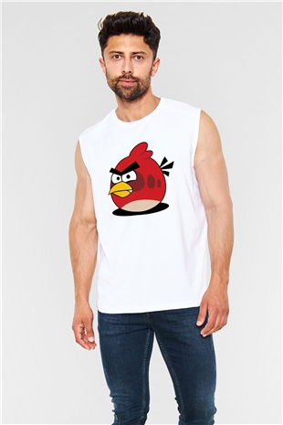 Angry Birds Beyaz Unisex Kolsuz Tişört