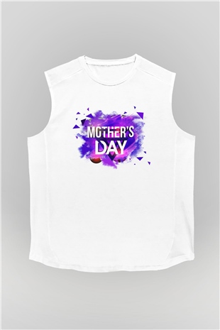 Anneler Günü Beyaz Unisex Kolsuz Tişört