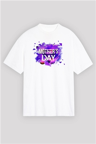 Anneler Günü Beyaz Unisex Oversize Tişört T-Shirt