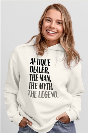 Antika satıcısı Beyaz Unisex Kapüşonlu Sweatshirt